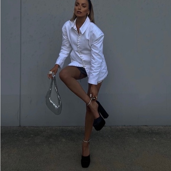 Zara Silver Metallic Mesh Shoulder Bag. NWT. - Picture 16 of 16